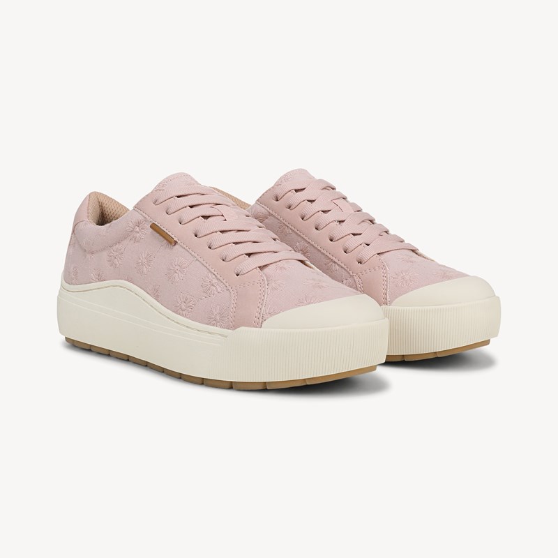 Dr. Scholl's Women's Time Off Sneaker Shoes Blush Pink Fabric DRSCH Leather 8.5 M