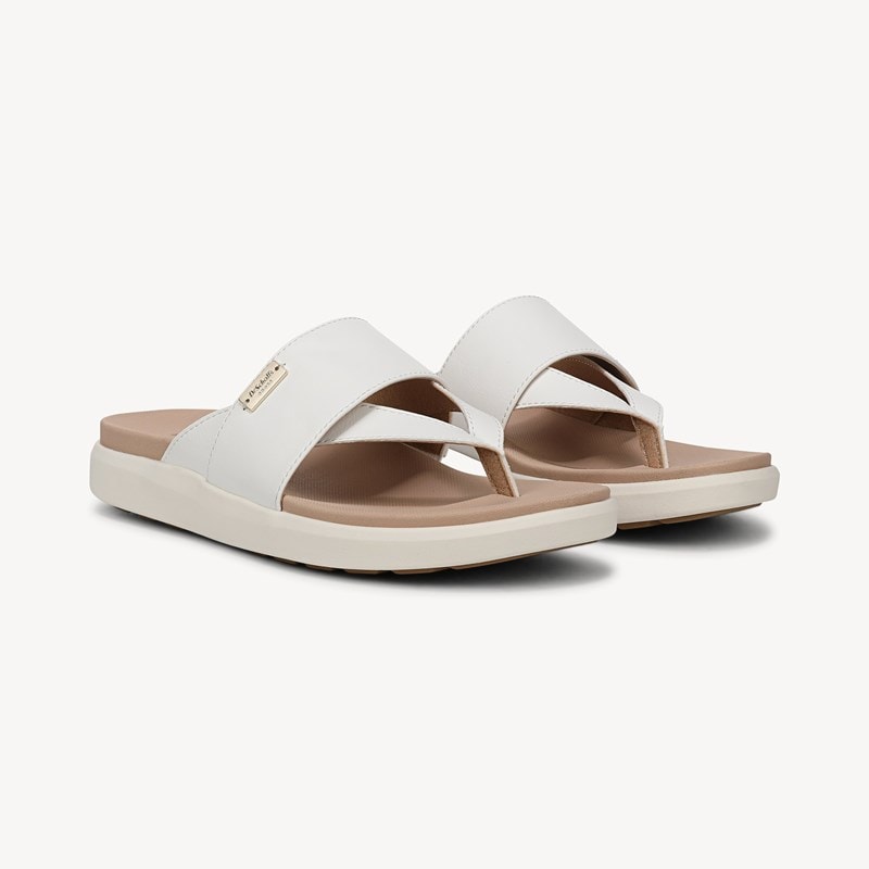 Dr. Scholl's Women's All Day Sandal White Faux Leather DRSCH 8.0 M