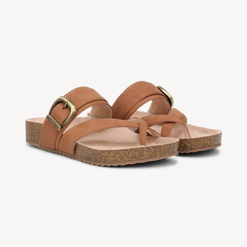 Dr. Scholl's Women's Livia Thong Sandal Brown Faux Leather DRSCH 8.5 M