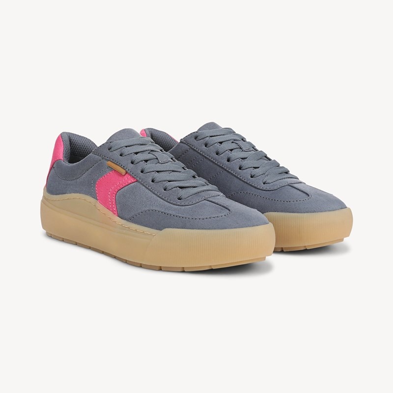 Dr. Scholl's Women's Time Off Win Lace Sneaker Shoes Twilight Blue Fabric DRSCH Microfiber 9.5 M