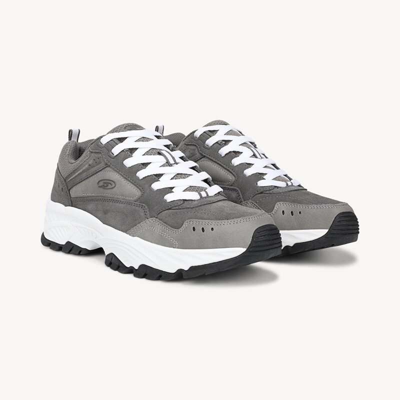 Dr. Scholl's Men's Sebastian Walking Shoes Grey Fabric DRSCH Leather 11.0 M